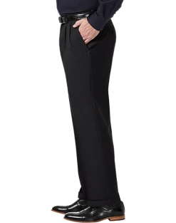 Haggar Premium Comfort Classic Fit Pleat-Front Pants, Charcoal Gray -&Collar Shop MW40 235R 02 HAGGAR BLACK ALT2 1