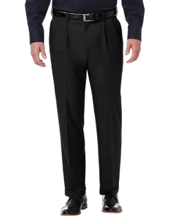 Haggar Premium Comfort Classic Fit Pleat-Front Pants, Medium Khaki