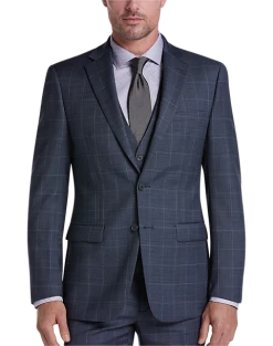 Calvin Klein X-Fit Slim Fit Suit Separates Coat, Blue Windowpane -&Collar Shop MW40 3UKM 61 CALVIN KLEIN NAVY PLAID ALT7