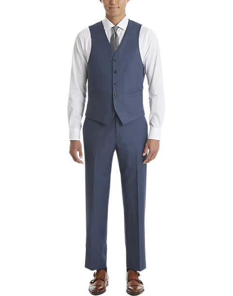 Lauren By Ralph Lauren Classic Fit Suit Separates Vest, Blue Sharkskin 3 Lauren By Ralph Lauren Classic Fit Suit Separates Vest, Blue Sharkskin