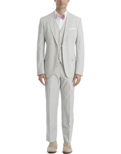 Lauren By Ralph Lauren Classic Fit Suit Separates Coat, Blue & White Seersucker -&Collar Shop MW40 3VER 76 LAUREN BY RALPH LAUREN BLUE WHITE SEERSUCKER ALT3 1