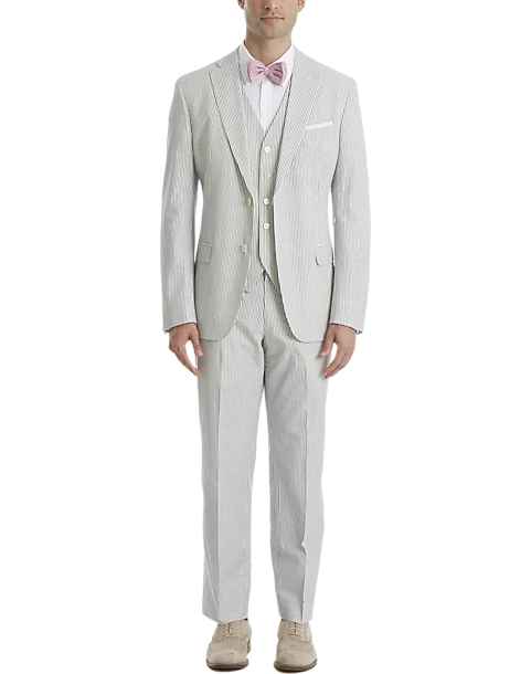 Lauren By Ralph Lauren Classic Fit Suit Separates Coat, Blue & White Seersucker - Image 4