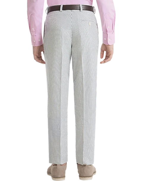 Lauren By Ralph Lauren Boys (Size 4-7) Suit Separates Pants, Blue & White Seersucker - Image 2