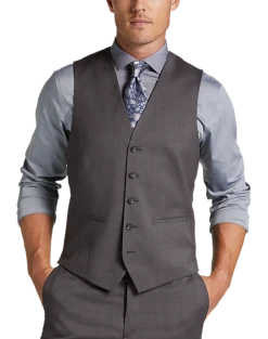 Awearness Kenneth Cole AWEAR-TECH Slim Fit Suit Separates Vest, Black & White Sharkskin
