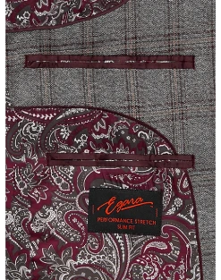 Egara Skinny Fit Suit Separates Coat, Wine Windowpane 8 Egara Skinny Fit Suit Separates Coat, Wine Windowpane -&Collar Shop MW40 3VNL 60 EGARA ORANGE WINE WINDOWPANE ALT3