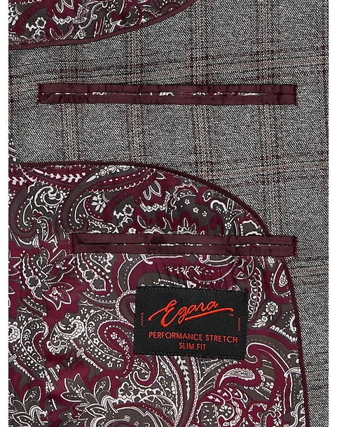 Egara Skinny Fit Suit Separates Coat, Wine Windowpane 5 Egara Skinny Fit Suit Separates Coat, Wine Windowpane - Image 3