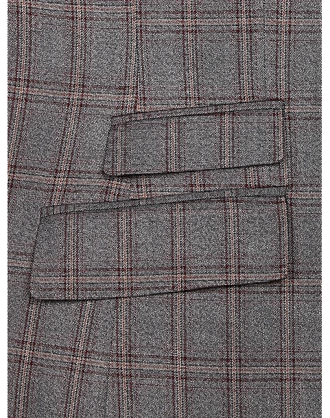 Egara Skinny Fit Suit Separates Coat, Wine Windowpane 6 Egara Skinny Fit Suit Separates Coat, Wine Windowpane - Image 4