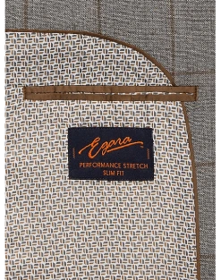 Egara Skinny Fit Suit Separates Coat, Taupe Windowpane -&Collar Shop MW40 3VNW 69 EGARA ORANGE TAUPE WINDOWPANE ALT3