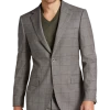 Egara Skinny Fit Suit Separates Coat, Taupe Windowpane -&Collar Shop MW40 3VNW 69 EGARA ORANGE TAUPE WINDOWPANE MAIN