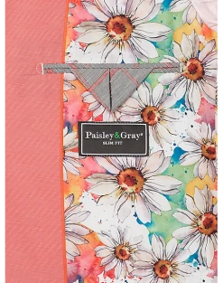 Paisley & Gray Slim Fit Suit Separates Jacket, Peach -&Collar Shop MW40 3W28 45 PAISLEY GRAY PEACH ALT3