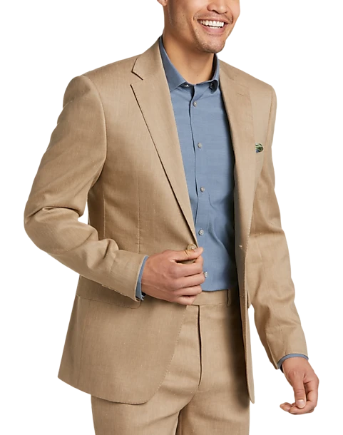 Calvin Klein X-Fit Slim Fit Linen Blend Suit Separates Coat, Tan 3 Calvin Klein X-Fit Slim Fit Linen Blend Suit Separates Coat, Tan