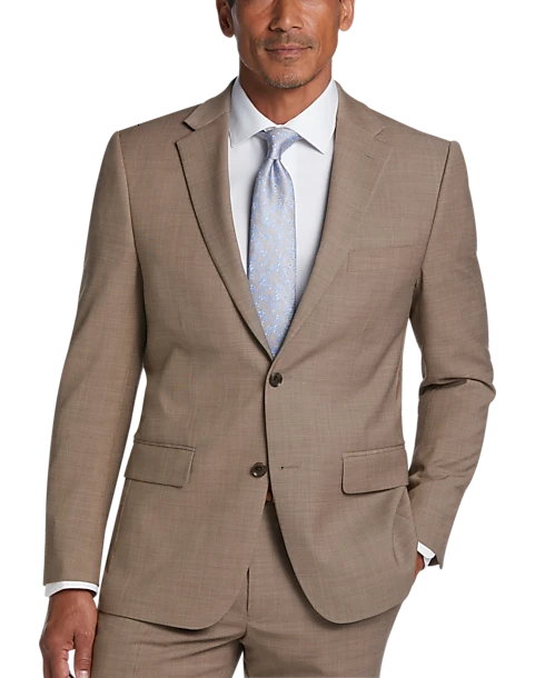 Tommy Hilfiger Modern Fit Suit Separates Coat, Tan Sharkskin 3 Tommy Hilfiger Modern Fit Suit Separates Coat, Tan Sharkskin
