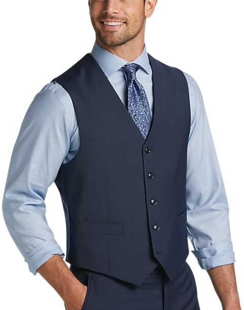 Tommy Hilfiger Modern Fit Suit Separates Vest, Blue Sharkskin 3 Tommy Hilfiger Modern Fit Suit Separates Vest, Blue Sharkskin