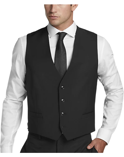 Calvin Klein X-Fit Slim Fit Suit Separates Vest, Black 3 Calvin Klein X-Fit Slim Fit Suit Separates Vest, Black