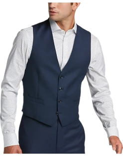 Calvin Klein X-Fit Slim Fit Suit Separates Vest, Blue Tic