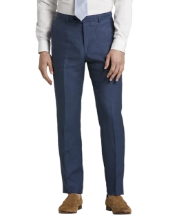 JOE Joseph Abboud Linen Slim Fit Suit Separates Dress Pant, Navy Blue
