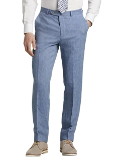 JOE Joseph Abboud Linen Slim Fit Suit Separates Dress Pant, Light Blue