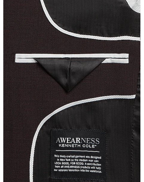 Awearness Kenneth Cole Modern Fit Suit, Burgundy Tic 6 Awearness Kenneth Cole Modern Fit Suit, Burgundy Tic - Image 4