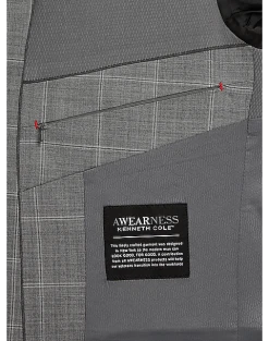 Awearness Kenneth Cole AWEAR-TECH Slim Fit Suit, Black & White Windowpane -&Collar Shop MW40 3X0K 62 AWEARNESS KENNETH COLE BLACK WHITE WINDOWPANE ALT4
