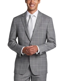 Awearness Kenneth Cole AWEAR-TECH Slim Fit Suit, Black & White Windowpane