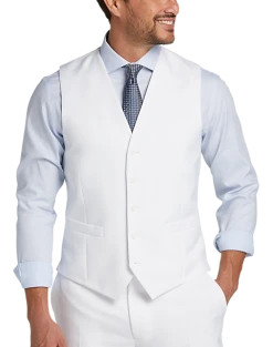 Pronto Uomo Modern Fit Suit Separates Vest, White