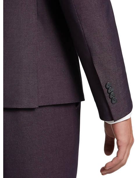 Egara Skinny Fit Suit Separates Coat, Plum Tic 4 Egara Skinny Fit Suit Separates Coat, Plum Tic - Image 2