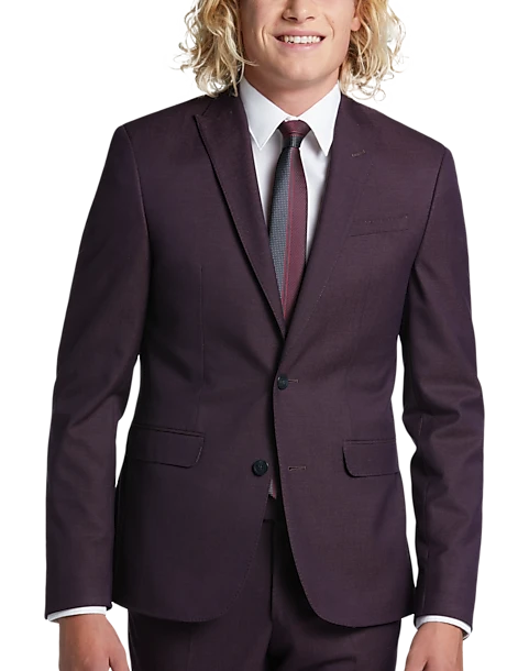 Egara Skinny Fit Suit Separates Coat, Plum Tic 3 Egara Skinny Fit Suit Separates Coat, Plum Tic