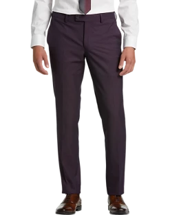 Egara Skinny Fit Suit Separates Dress Pants, Plum Tic