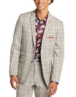 Paisley & Gray Slim Fit Suit Separates Coat, Brown Check