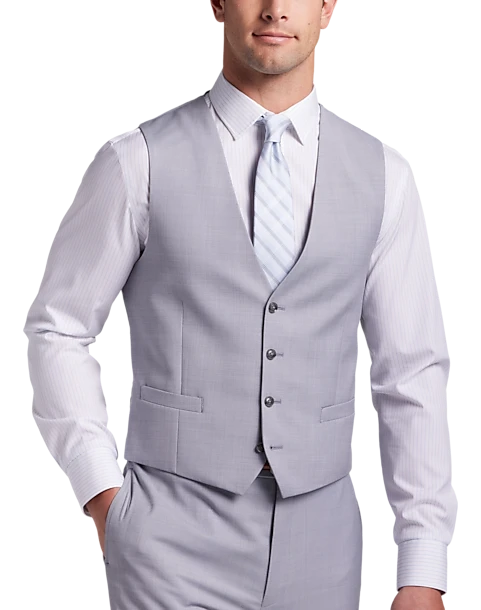 Calvin Klein X-Fit Slim Fit Suit Separates Vest, Light Gray Sharkskin 3 Calvin Klein X-Fit Slim Fit Suit Separates Vest, Light Gray Sharkskin