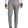 Calvin Klein Slim Fit Suit Separates Pre-Hemmed Pants, Gray Plaid 1 Calvin Klein Slim Fit Suit Separates Pre-Hemmed Pants, Gray Plaid -&Collar Shop MW40 3X9N 64 CALVIN KLEIN GRAY PLAID MAIN