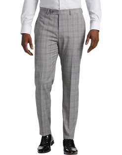 Calvin Klein Slim Fit Suit Separates Pre-Hemmed Pants, Gray Plaid