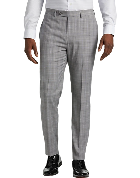 Calvin Klein Slim Fit Suit Separates Pre-Hemmed Pants, Gray Plaid 3 Calvin Klein Slim Fit Suit Separates Pre-Hemmed Pants, Gray Plaid