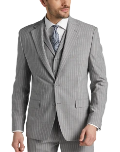 Michael Strahan Classic Fit Suit Gray Stripe -&Collar Shop MW40 3X9W 34 MICHAEL STRAHAN GRAY STRIPE ALT6