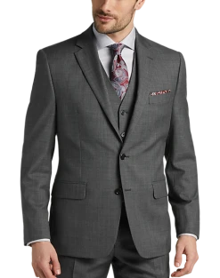 Joseph Abboud Classic Fit Suit Separates Coat, Gray Sharkskin -&Collar Shop MW40 3XAT 90 JOSEPH ABBOUD GRAY SHARKSKIN ALT2