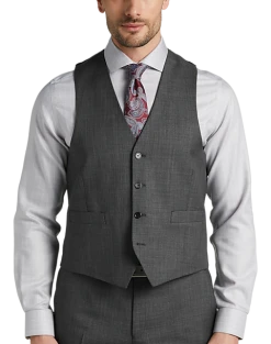 Joseph Abboud Classic Fit Suit Separates Vest, Gray Sharkskin