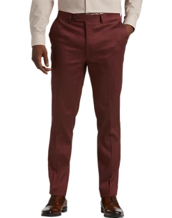 Calvin Klein X-Fit Slim Fit Linen Blend Suit Separates Pants, Brick
