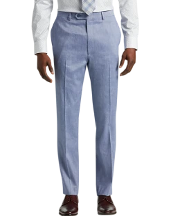 Calvin Klein Slim Fit Suit Separates Linen-Blend Pants, Light Blue