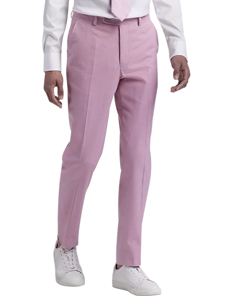JOE Joseph Abboud Slim Fit Linen Blend Suit Separates Pants, Raspberry 3 JOE Joseph Abboud Slim Fit Linen Blend Suit Separates Pants, Raspberry