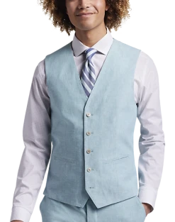 JOE Joseph Abboud Slim Fit Linen Blend Suit Separates Vest, Teal
