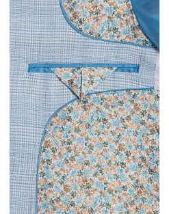 Egara Skinny Fit Suit Separates Coat, Light Blue Plaid -&Collar Shop MW40 3XGM 15 EGARA ORANGE LT BLUE PLAID ALT2