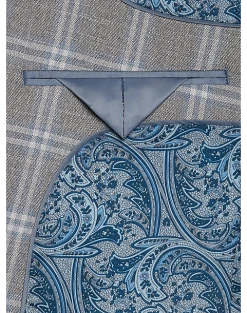 Egara Skinny Fit Suit Separates Coat, Gray & Blue Plaid -&Collar Shop MW40 3XH3 64 EGARA ORANGE GRAY BLUE PLAID ALT2