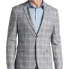 Egara Skinny Fit Suit Separates Coat, Gray & Blue Plaid -&Collar Shop MW40 3XH3 64 EGARA ORANGE GRAY BLUE PLAID MAIN