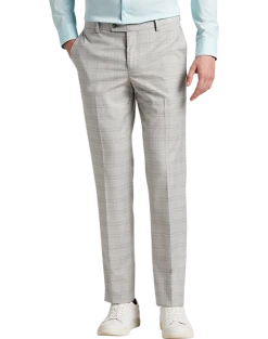 Egara Skinny Fit Suit Separates Pants, Orange & Gray Windowpane