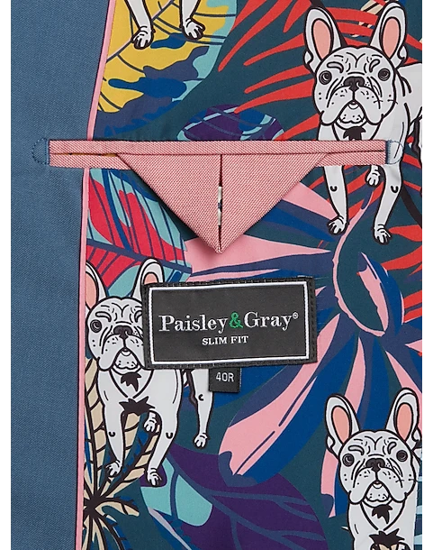 Paisley & Gray Slim Fit Suit Separates Coat, Slate Blue 6 Paisley & Gray Slim Fit Suit Separates Coat, Slate Blue - Image 4