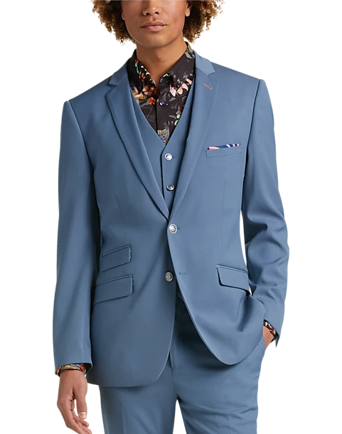 Paisley & Gray Slim Fit Suit Separates Coat, Slate Blue 9 Paisley & Gray Slim Fit Suit Separates Coat, Slate Blue - Image 7