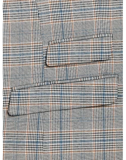 Paisley & Gray Slim Fit Suit Separates Coat, Slate Blue Check -&Collar Shop MW40 3XJ5 92 PAISLEY GRAY SLATE BLUE CHECK ALT4