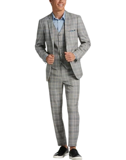 Paisley & Gray Slim Fit Suit Separates Coat, Slate Blue Check -&Collar Shop MW40 3XJ5 92 PAISLEY GRAY SLATE BLUE CHECK ALT9