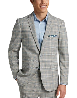 Paisley & Gray Slim Fit Suit Separates Coat, Slate Blue Check