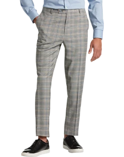 Paisley & Gray Slim Fit Suit Separates Pants, Slate Blue Check